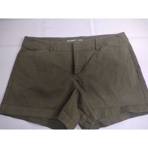Old Navy Womens Pixie Bermuda Shorts Green Size 12 Cotton Stretch Button